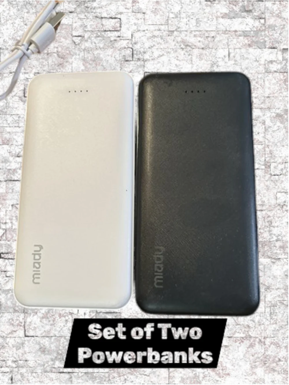 Miady Power Bank 2 Pack 10000mA Model AS-TPB21 One charging Cable included
